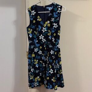 Draper James Floral A line Mini Dress - Navy and Yellow